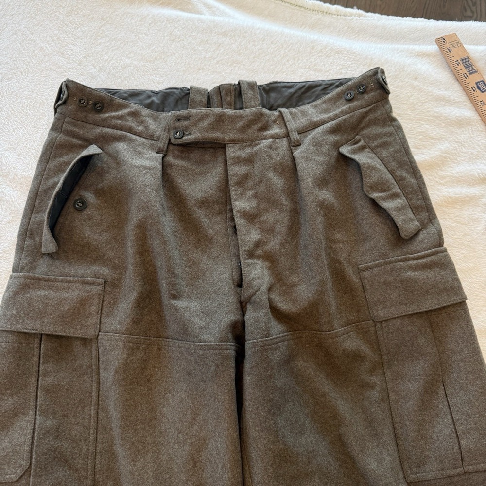 Vintage 1960s Laule Murg Heavy Wool Military Cargo Trousers 34 x 32" German Bush